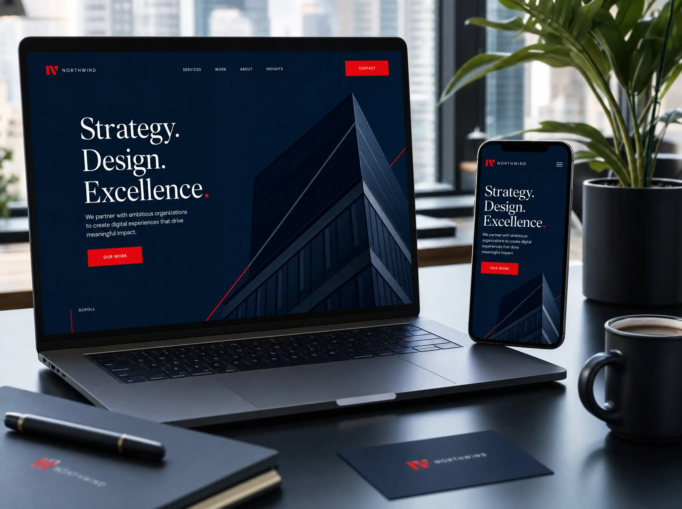 Webdesign-Projekt auf Laptop und Smartphone – responsive Darstellung